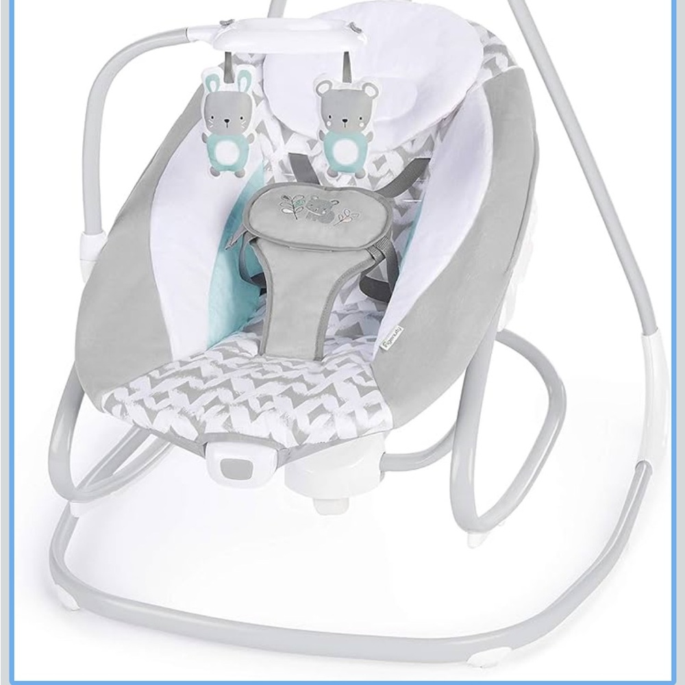 Gray and White Baby Swing